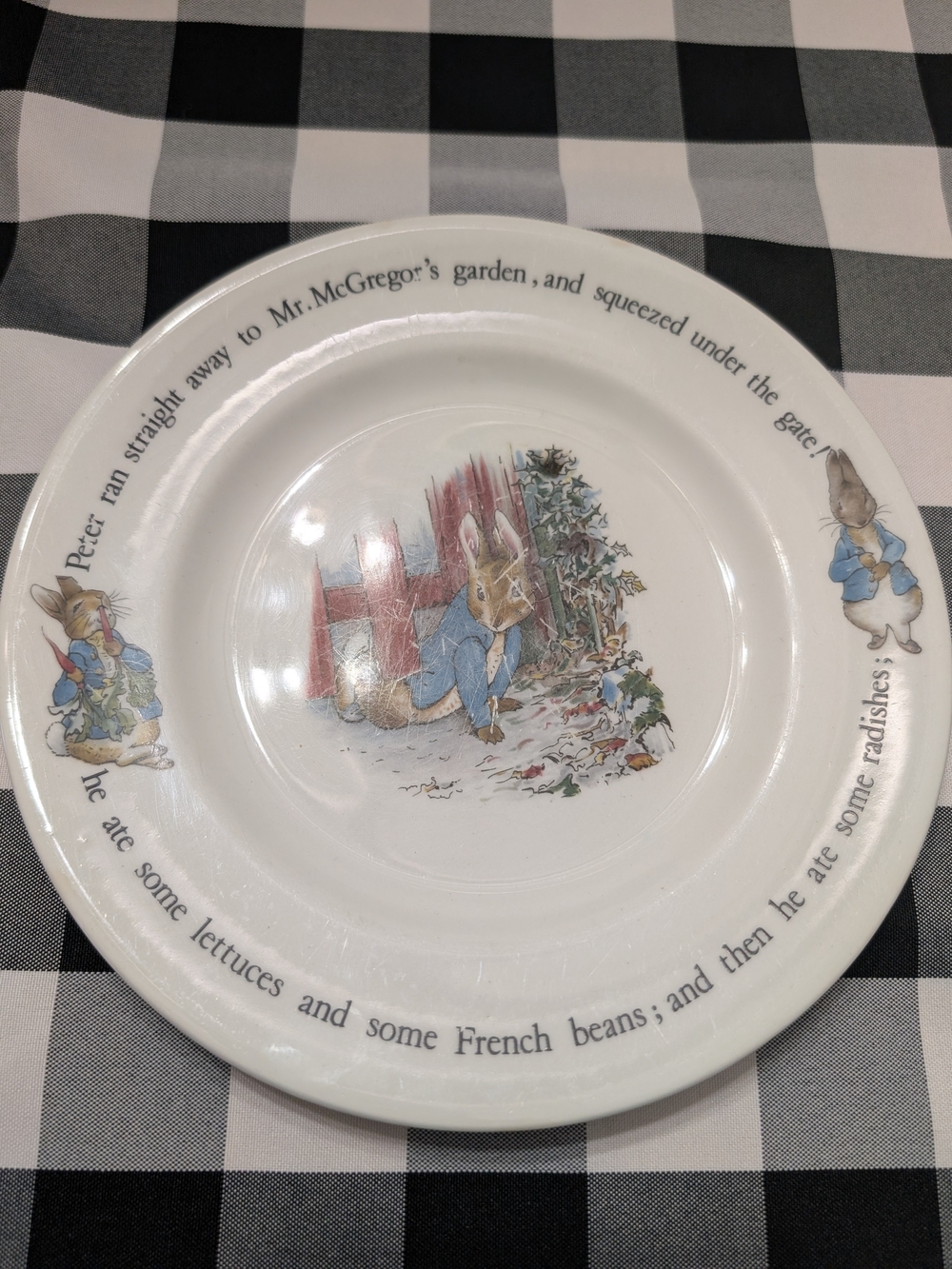 Vtg Wedgwood Peter Rabbit Plate & Bowl Set Beatrix Potter Nurseryware England